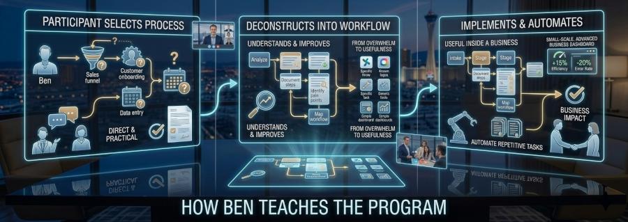 The 3 steps of the program to participants